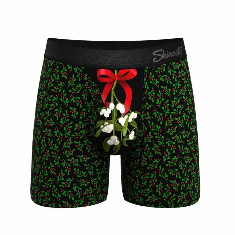 Shinesty Men's Hammock Pouch Underwear Boxer The Kiss Me There Mistletoe